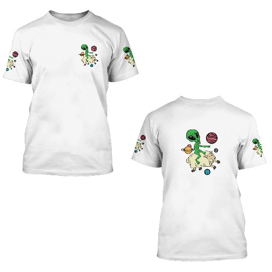 Alien Space Sheep Astronaut Or Space Pilot Gift 3D T Shirts