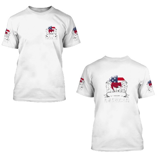 Japan American Country Heritage Flags 3D T Shirts