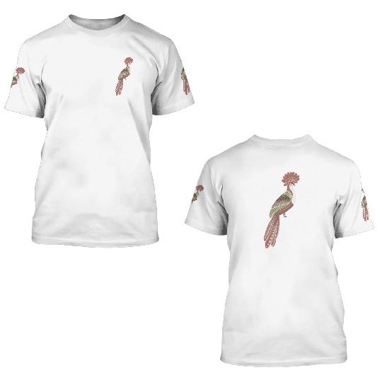 Folk art fancy bird 3D T Shirts