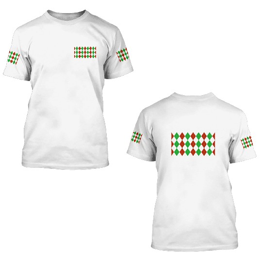 Argyle Christmas 3D T Shirts