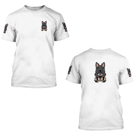 Sushi Lover Scottish Terrier 3D T Shirts