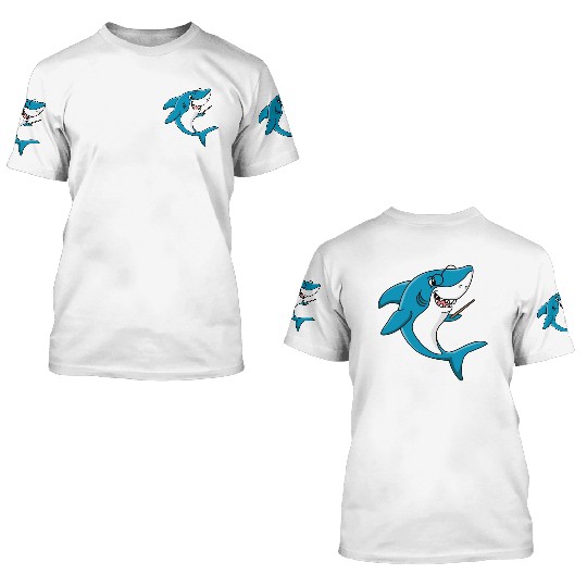 Teacher shark .. school student lessons enrollment 3D T Shirts