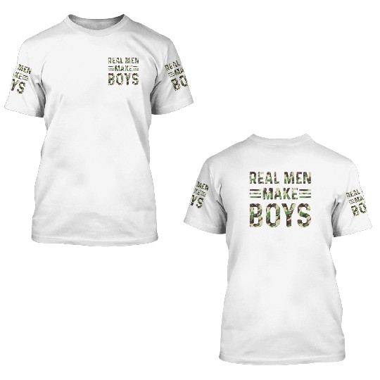 Boy Daddy Announcement - Real Men Make Boys Daddy 3D T Shirts