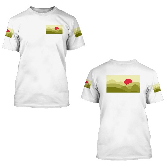 Minimalist Sun Lime Green 3D T Shirts