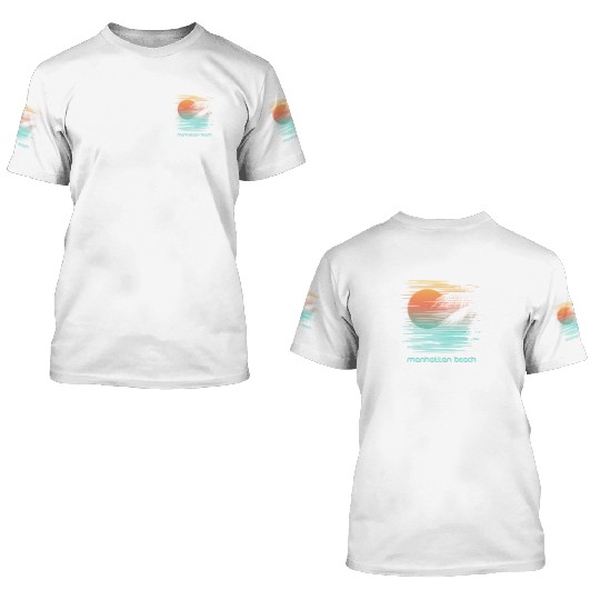 Artistic Manhattan Beach California Palm Tree 3D T Shirts
