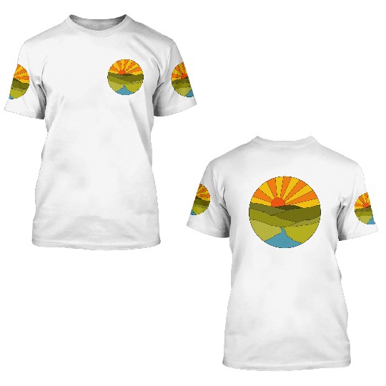 Sunrise geometrical 3D T Shirts