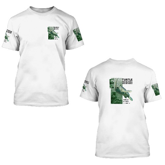 Turtle layout green 3D T Shirts