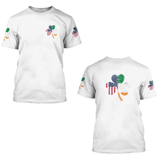 Shamrock Usa Flag Irish Ireland 3D T Shirts