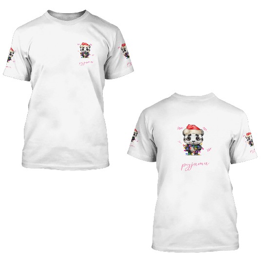 Winter Christmas Pyjama Panda 3D T Shirts