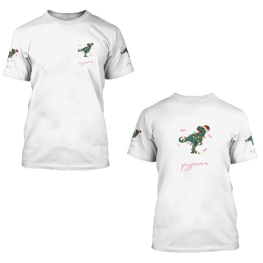 Winter Christmas Pyjama Dinosaur Trex 3D T Shirts