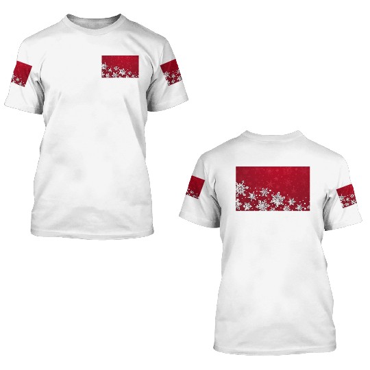 Modern Red Snowflakes Pattern 3D T Shirts
