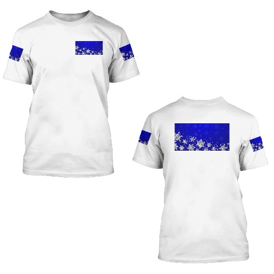Modern Blue Snowflakes Pattern 3D T Shirts