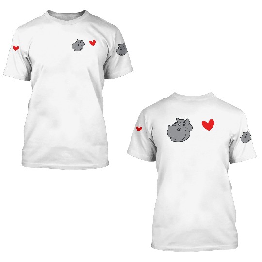 Hippo - I love hippos 3D T Shirts