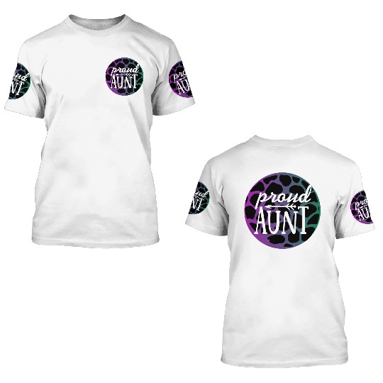 Purple Leopard Proud Aunt 3D T Shirts