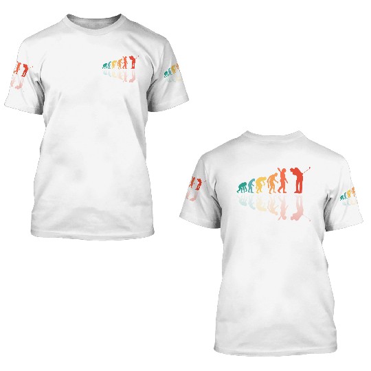Human Evolution Band Golf 3D T Shirts