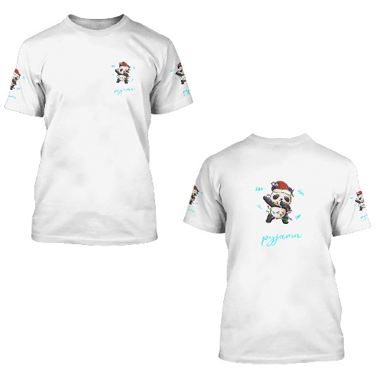 Winter Christmas Pyjama Panda 3D T Shirts