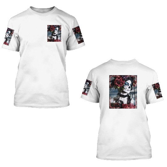 Beauty Dance Macabre Sugar Skull Girl 3D T Shirts