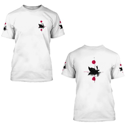 Abstract сard with chinese landscape 3D T Shirts