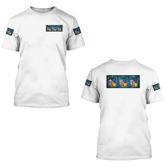 Pumpkins in magic forest - Format E 3D T Shirts
