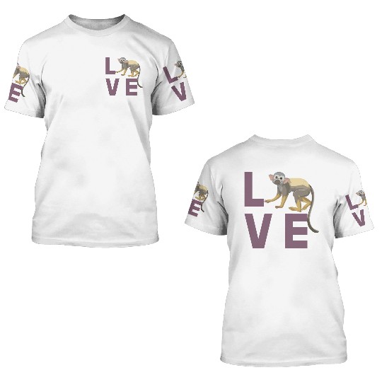 Squirrel monkey love 3D T Shirts