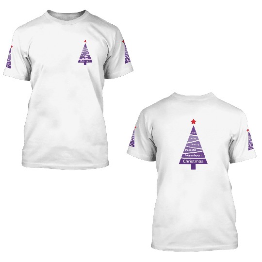 Minimalist Mauve Purple Christmas Pine 3D T Shirts
