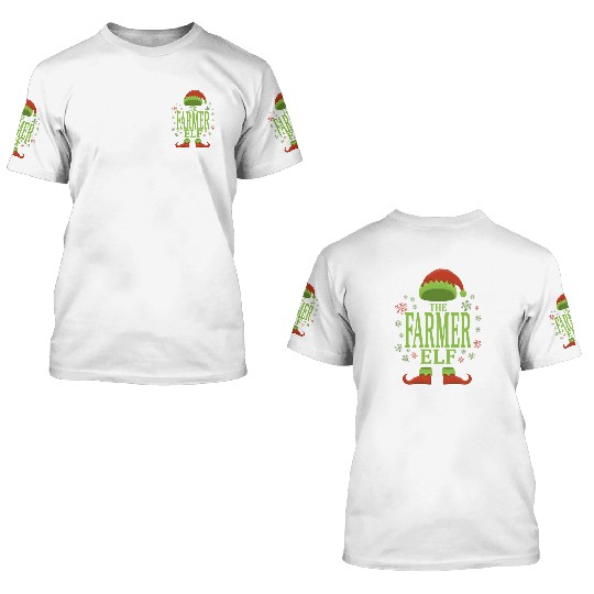 Farmer Christmas Elf 3D T Shirts