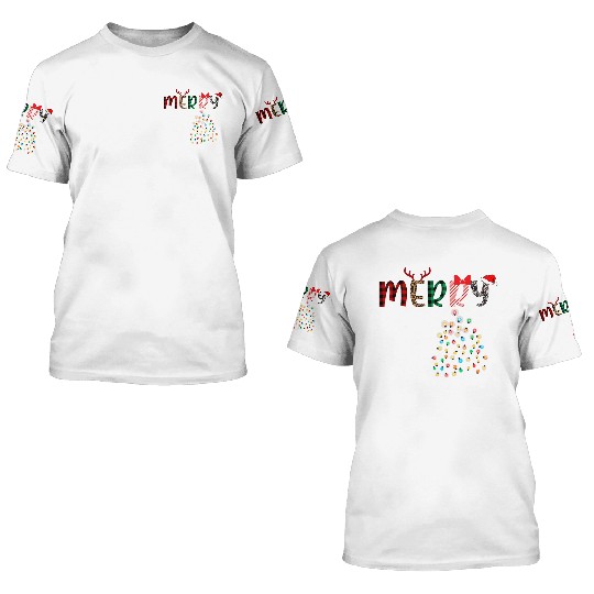 MERRY CHRISTMAS ,Christmas light 3D T Shirts