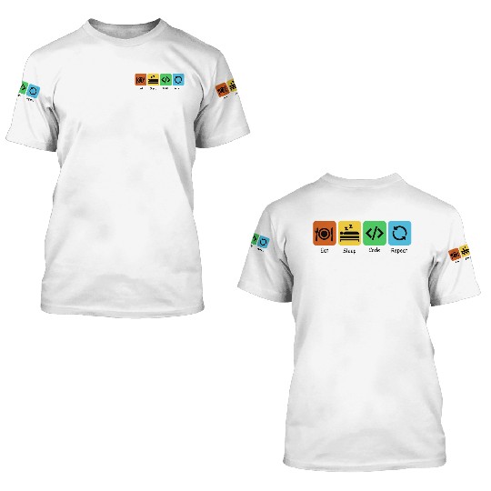 Eat, Sleep, Code, Repeat | Software Engineer 3D T Shirts