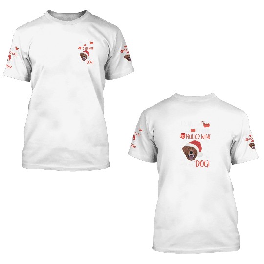 Labrador Mulled Wine Christmas 3D T Shirts