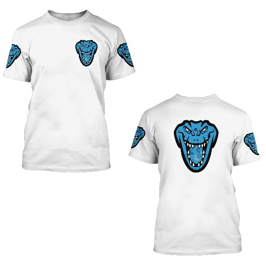 Dragon Face Military Blue 3D T Shirts