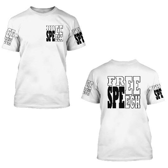 Free Speech black 3D T Shirts