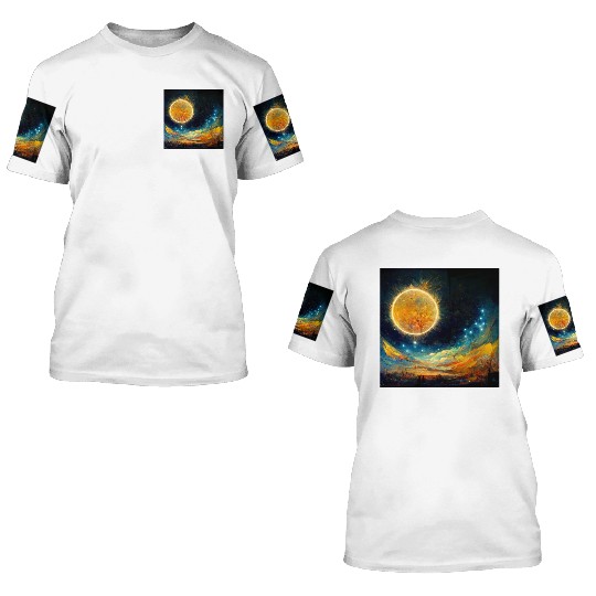 Full moon and Sun 3D T Shirts