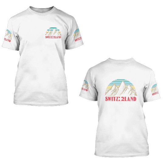 Switzerland Mountains Gift Idea 3D T Shirts