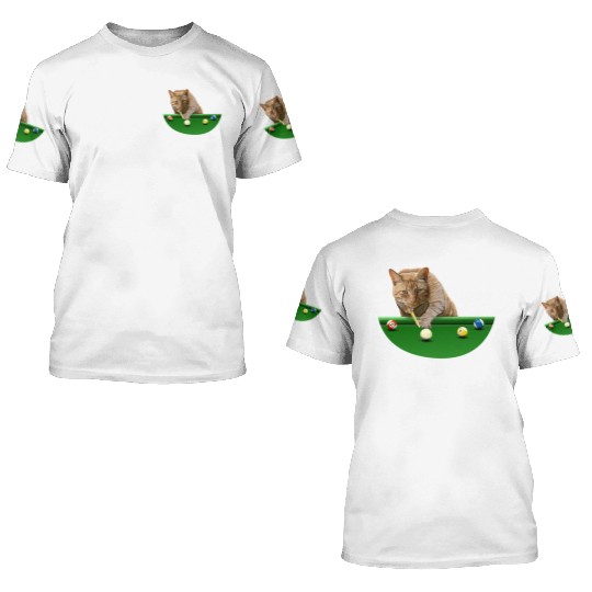 8 BALL POOL CAT 3D T Shirts