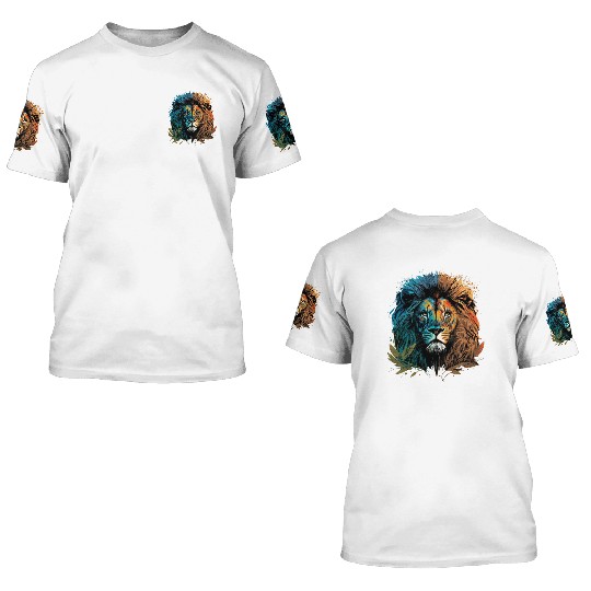 Two Face Lion 3D T Shirts