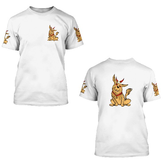Scary Devil Dog Owners Pet Lover Gift Ideas 3D T Shirts