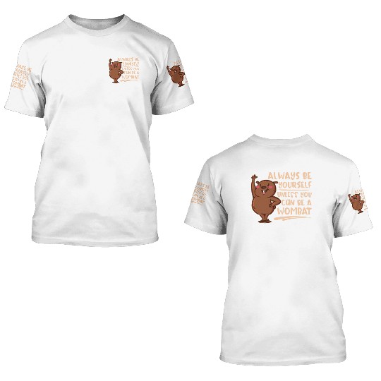 Native Australian Animal Lovers Cute Wombat 3D T Shirts
