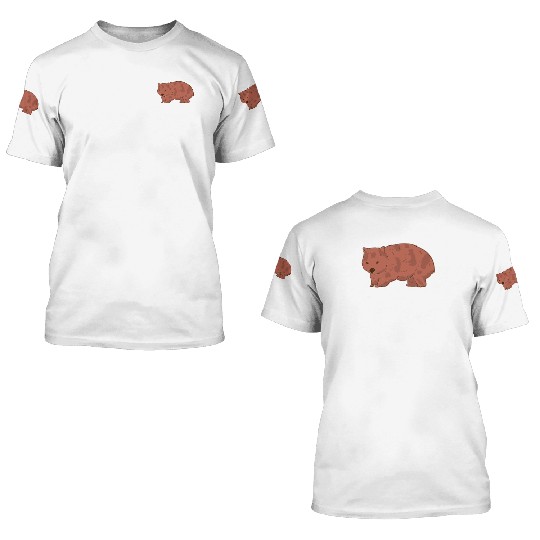 Native Australian Animal Lovers Cute Wombat 3D T Shirts