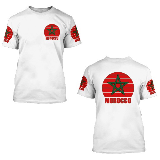 Morocco Flag 3D T Shirts