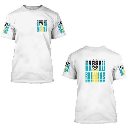 Nassau Bahamas flag design 3D T Shirts