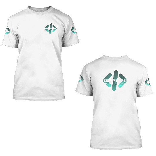 Web Developer Typography (HTML, CSS, JavaScript) 3D T Shirts