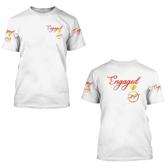 engaged af engagement valentines day 3D T Shirts