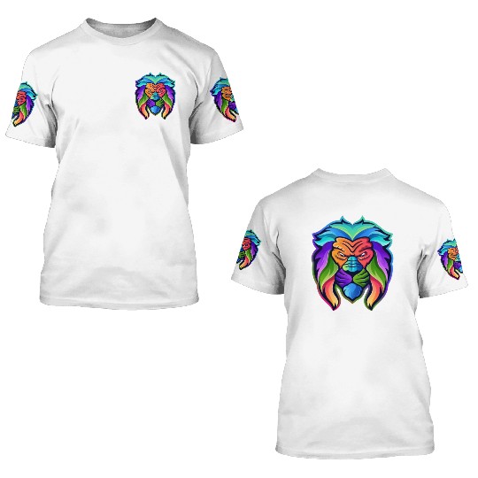 Colorful Lion 3D T Shirts
