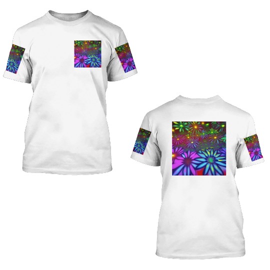 Psychedelic flowers 3D T Shirts