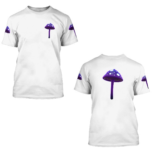 Magic Purple Mushroom 3D T Shirts