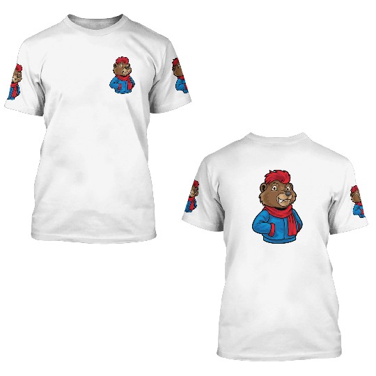 Hip Hop Bear Funky Urban Cartoon Illustration 3D T Shirts