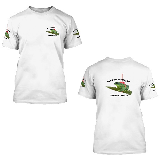 Meet me under the missile toad – mistletoe pun 3D T Shirts
