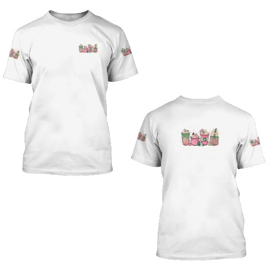 Hot Chocolate Cup Peppermint Mocha 3D T Shirts