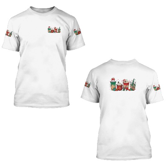Christmas Chocolate Cup 3D T Shirts