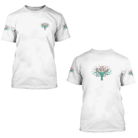 Butterfly Tree Beautiful Animal Butterflies Tree 3D T Shirts